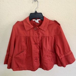 Red cropped jacket